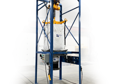 Bulk bag unloader with quad-massage paddles.