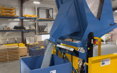 Lift and Seal Container Dumper for Dust and Particle Containment